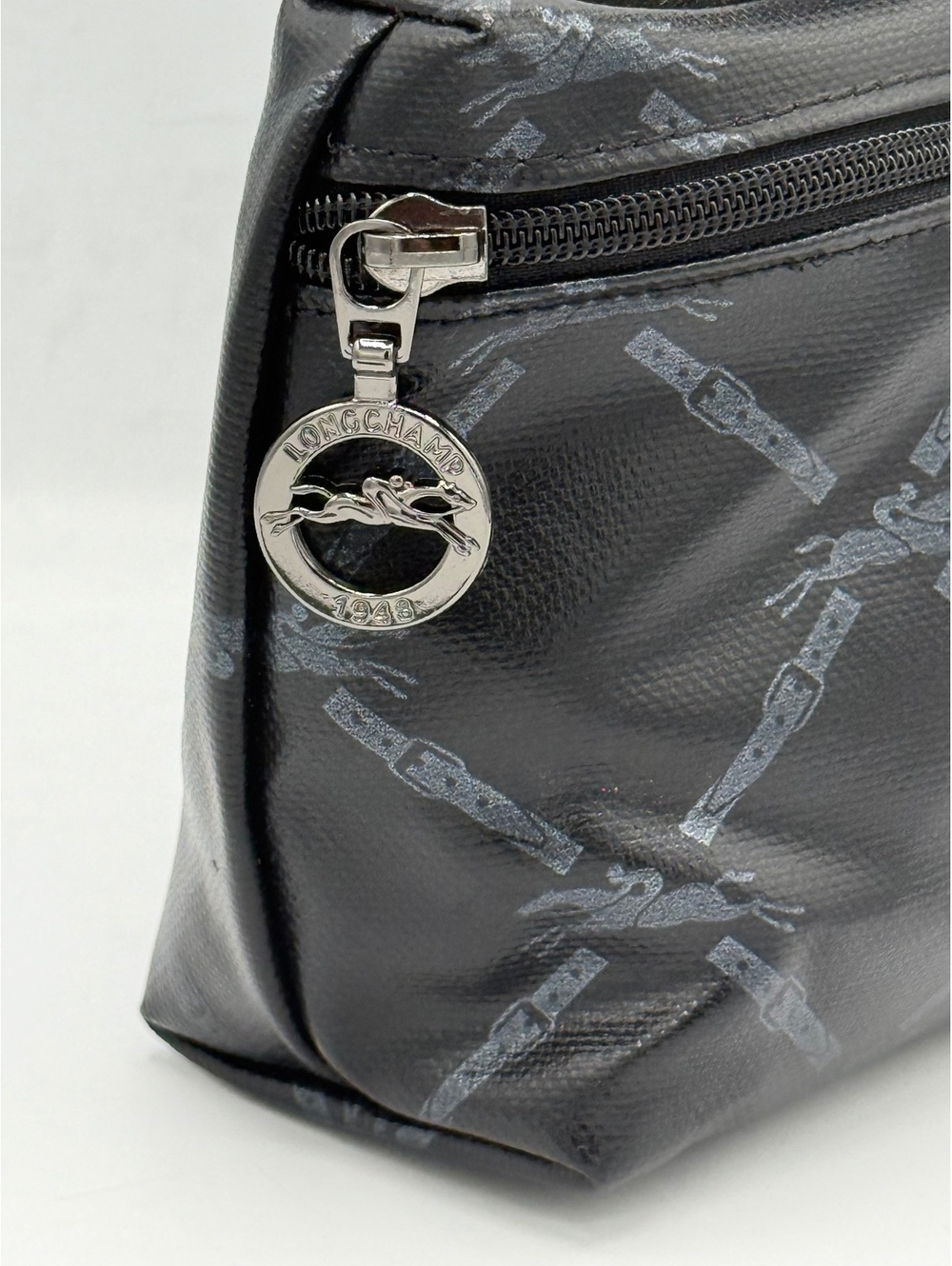 Longchamp Mini Bag Black w/ Logo Pattern - Authentic, Limited Japan Edition NWOT - Picture 2 of 9